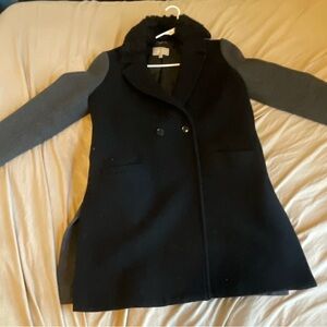 Banana Republic Black and Gray Pea Coat